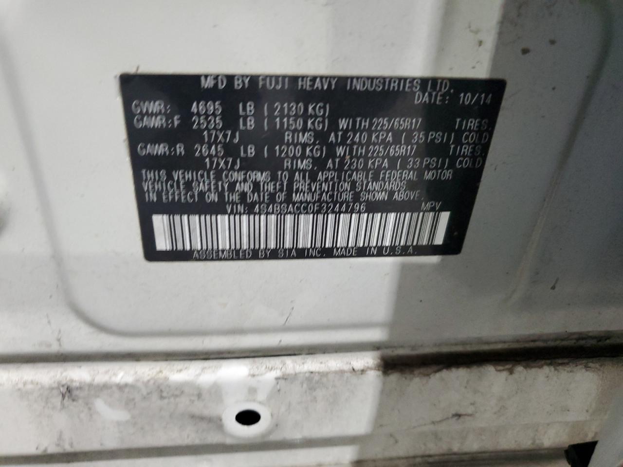 SUBARU OUTBACK 2.5I PREMIUM