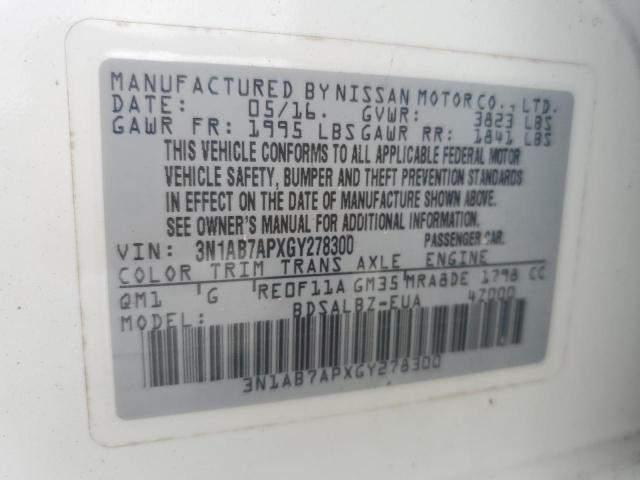 2016 NISS SENTRA S - 3N1AB7APXGY278300