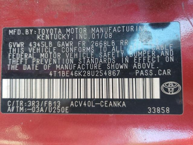 2008 TOYOTA CAMRY CE #3276473660
