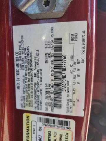 2017 FORD FUSION SE #3303811425