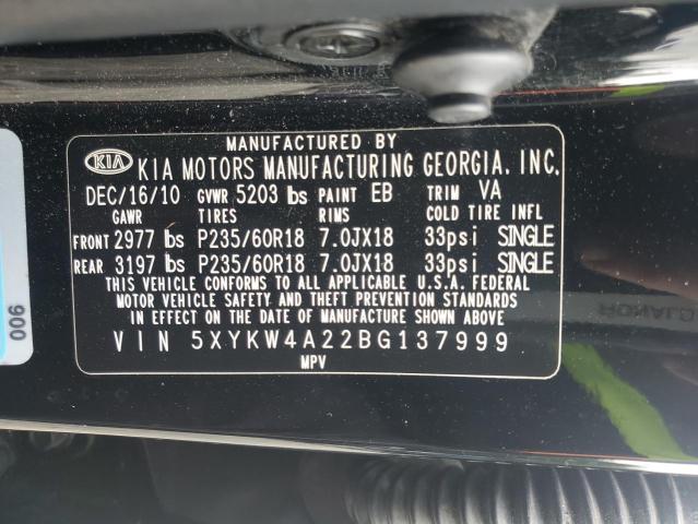 2011 KIA SORENTO SX - 5XYKW4A22BG137999