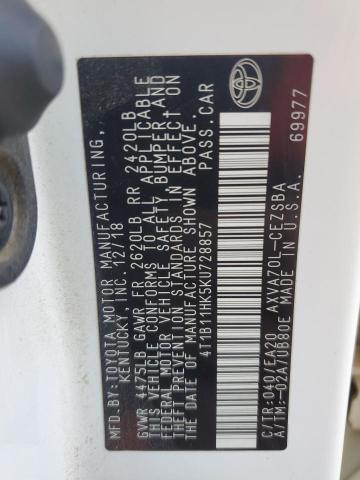 2019 TOYOTA CAMRY L #3286782912