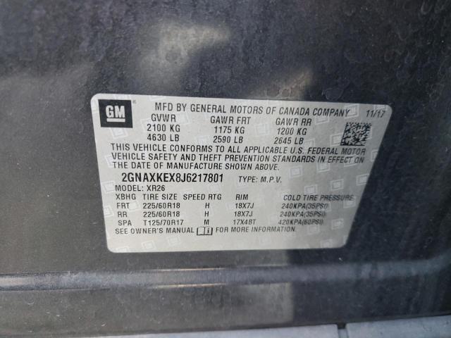 2018 CHEVROLET EQUINOX LT - 2GNAXKEX8J6217801