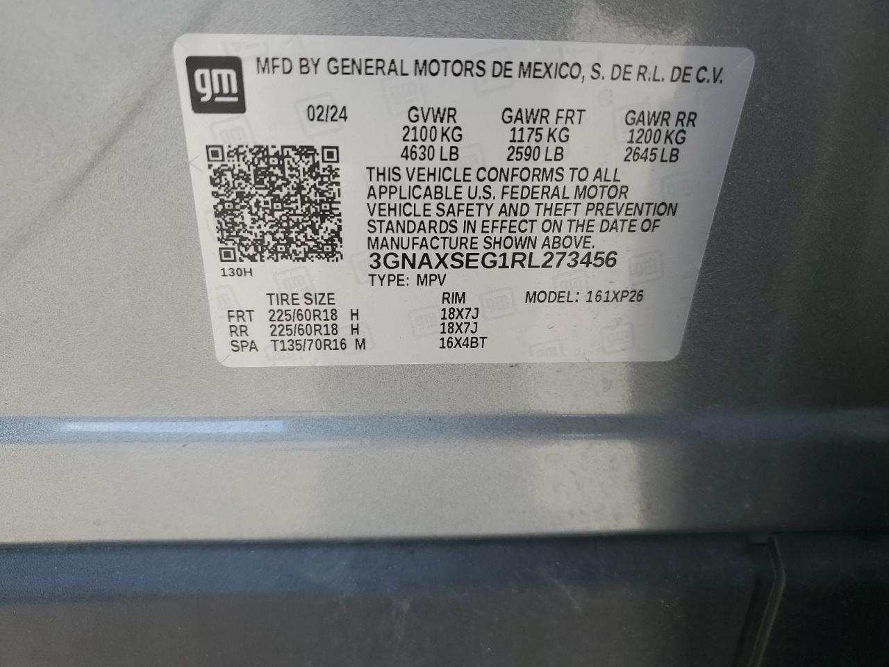 Lot #3309624135 2024 CHEVROLET EQUINOX LS