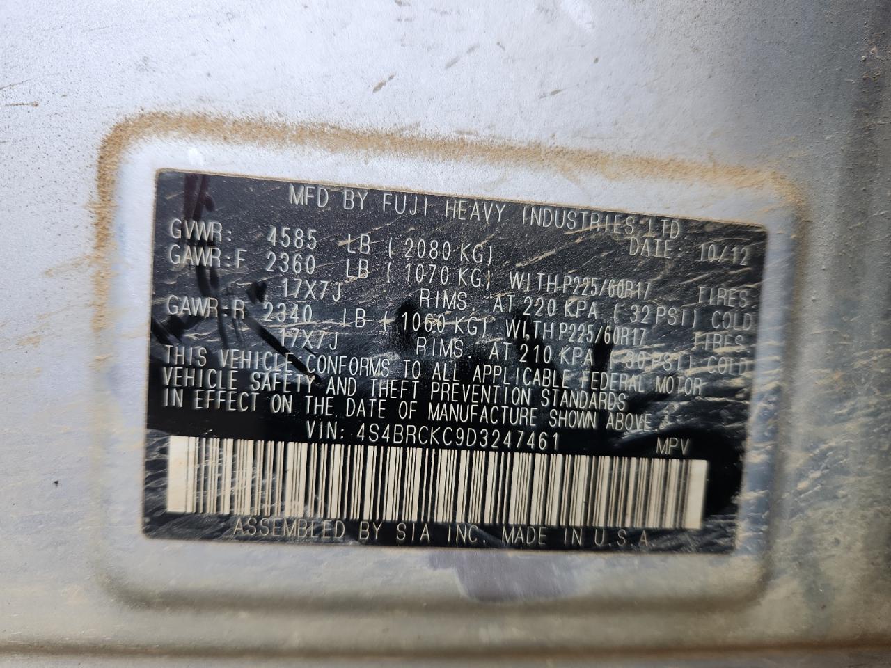 SUBARU OUTBACK 2.5I LIMITED