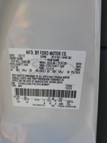 2012 FORD ESCAPE LIM - 1FMCU0E75CKC40897