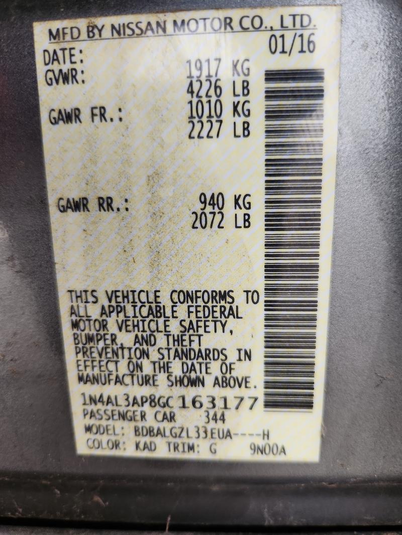 2016 NISSAN ALTIMA 2.5 - 1N4AL3AP8GC163177