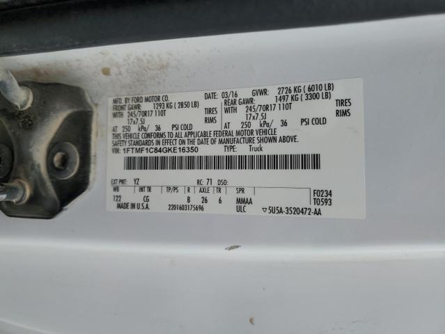 2016 FORD F150 1FTMF1C84GKE16350