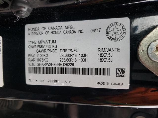 2017 HONDA CR-V TOURI 2HKRW2H93HH126226