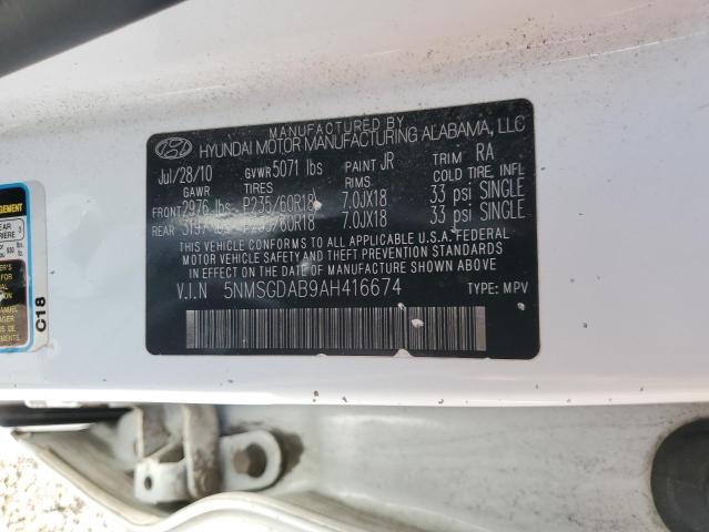 2010 HYUNDAI SANTA FE G - 5NMSGDAB9AH416674