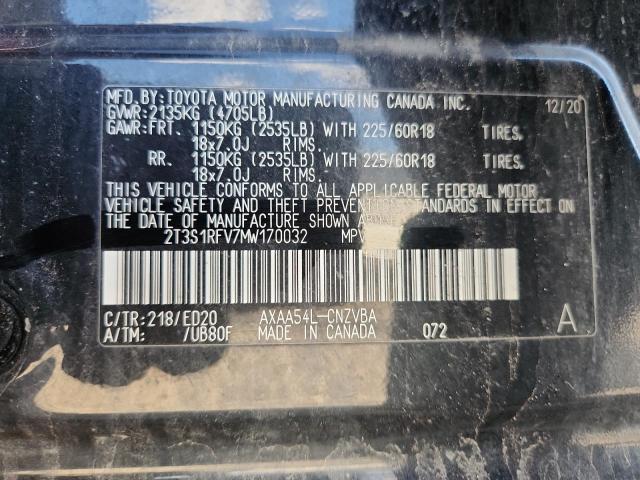 2021 TOYOTA RAV4 TRD O 2T3S1RFV7MW170032