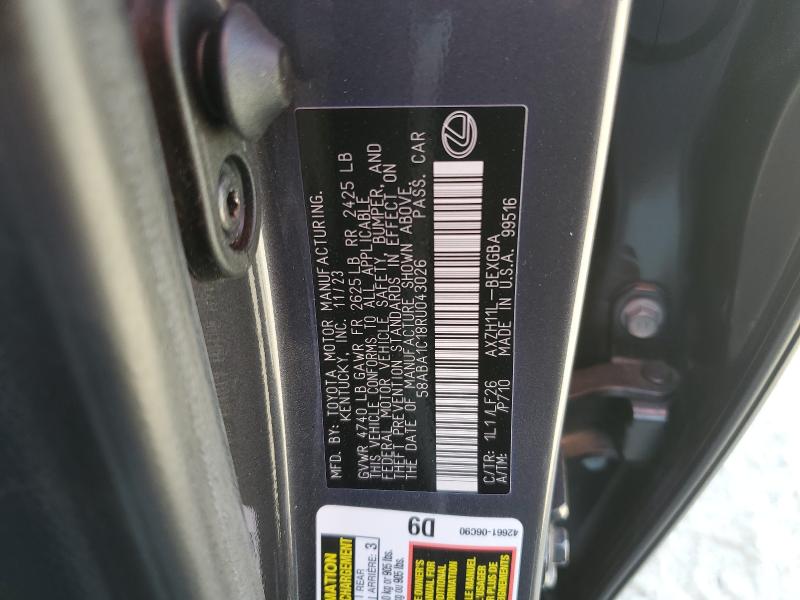 2024 LEXUS ES 300H F SPORT HANDLING 58ABA1C18RU043026