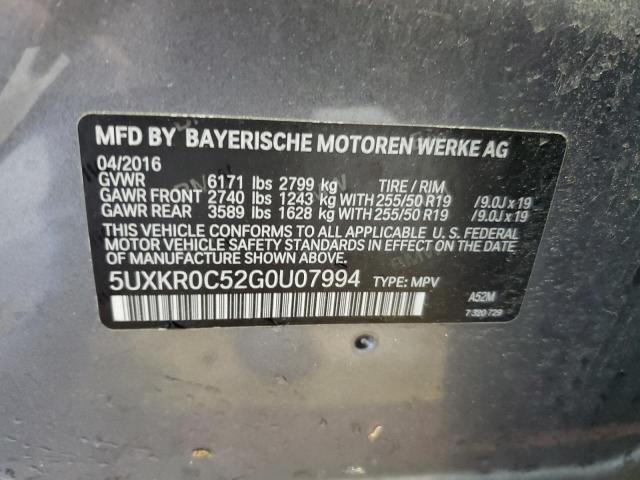 2016 BMW X5 XDRIVE3 5UXKR0C52G0U07994