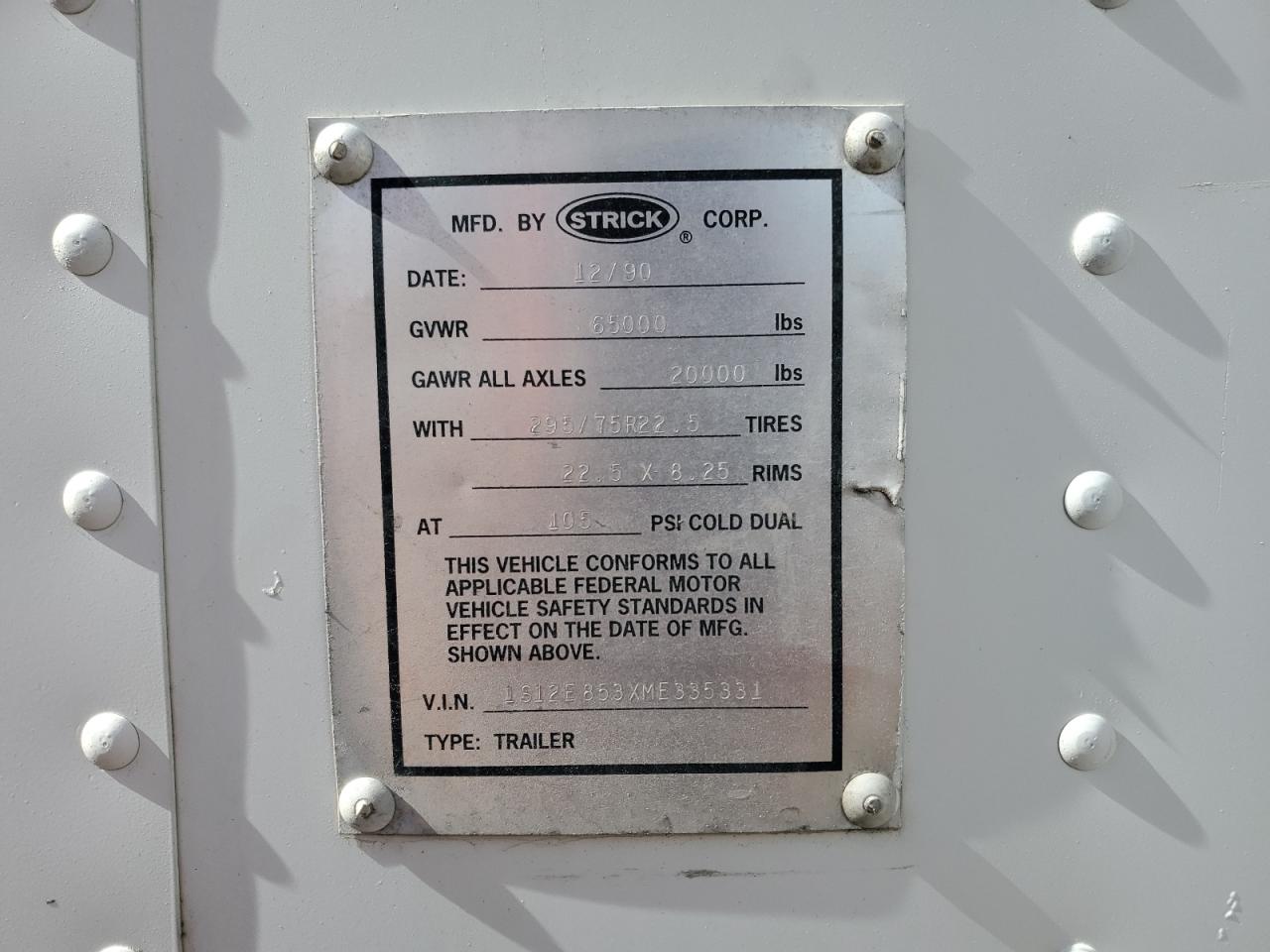 Lot #3274918110 2008 STRICK UNKNOWN