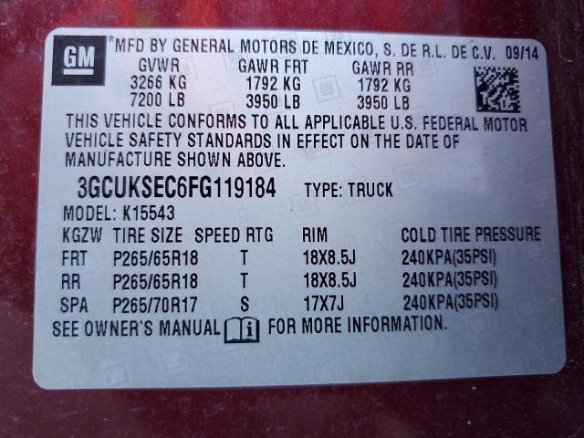 2015 CHEVROLET SILVERADO #3297898784