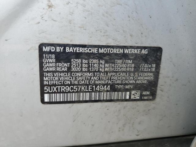 2019 BMW X3 XDRIVE3 5UXTR9C57KLE14944