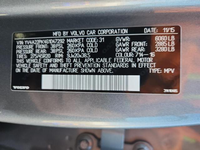 2016 VOLVO XC60 - YV4A22PK4G1047292