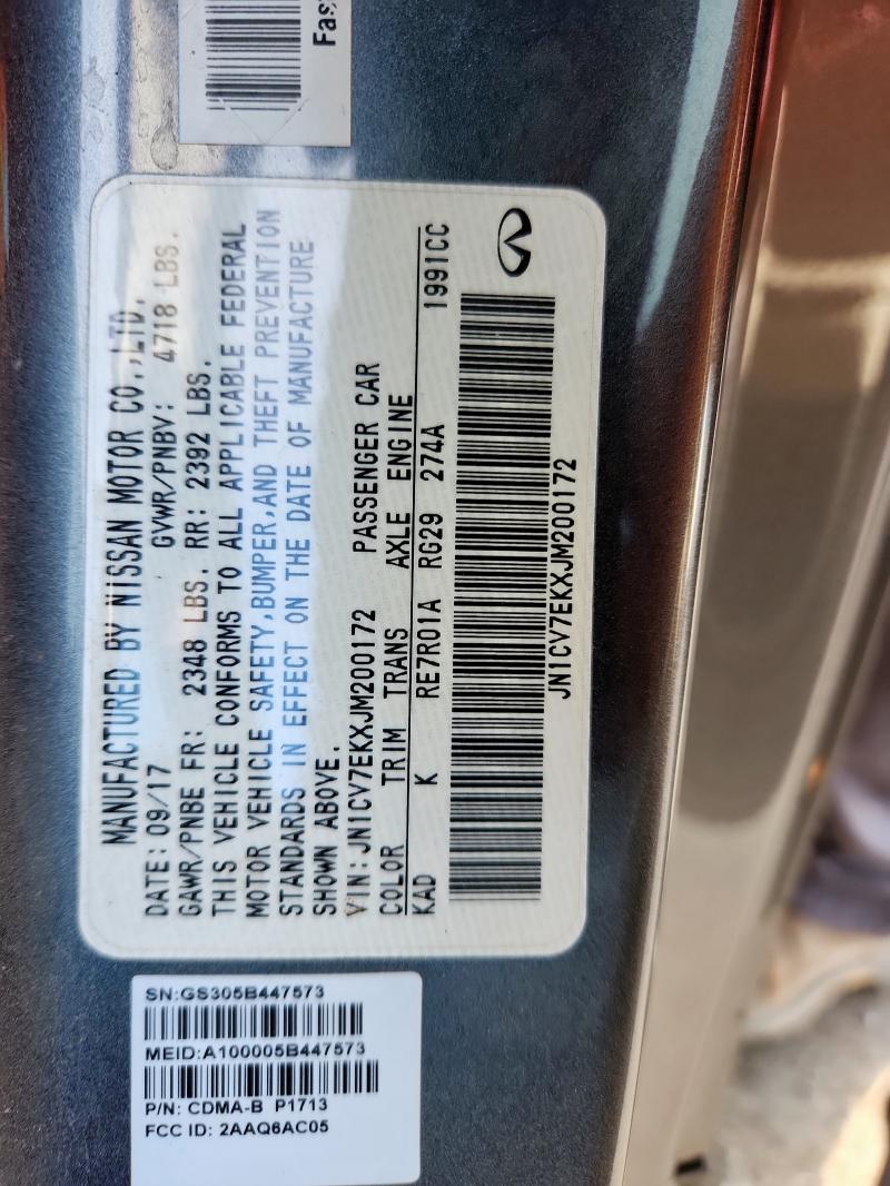 2018 INFINITI Q60 PURE - JN1CV7EKXJM200172