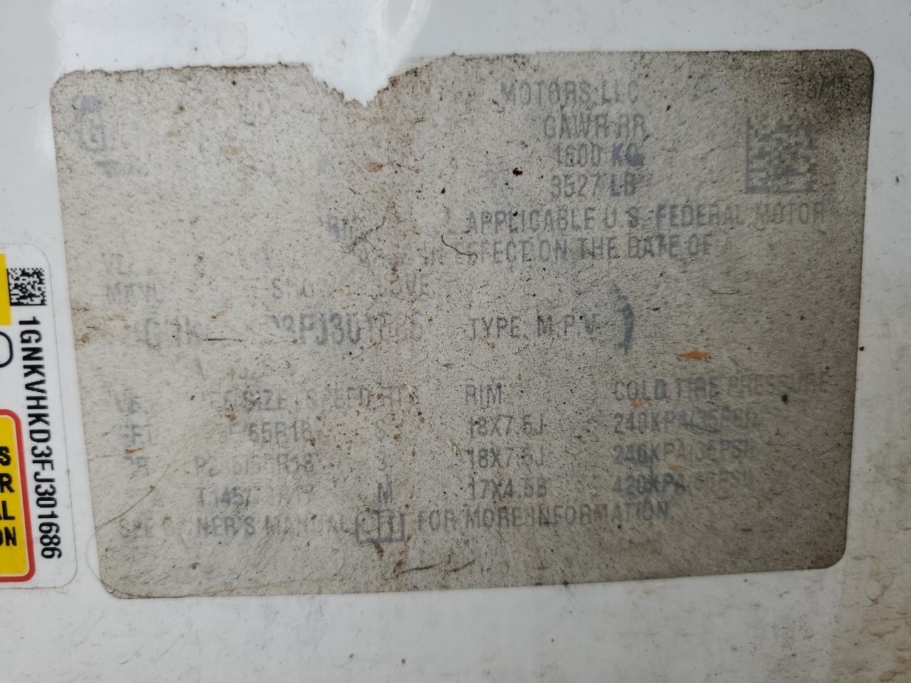 CHEVROLET TRAVERSE LT