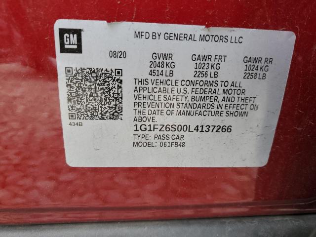 2020 CHEVROLET BOLT EV PREMIER 1G1FZ6S00L4137266