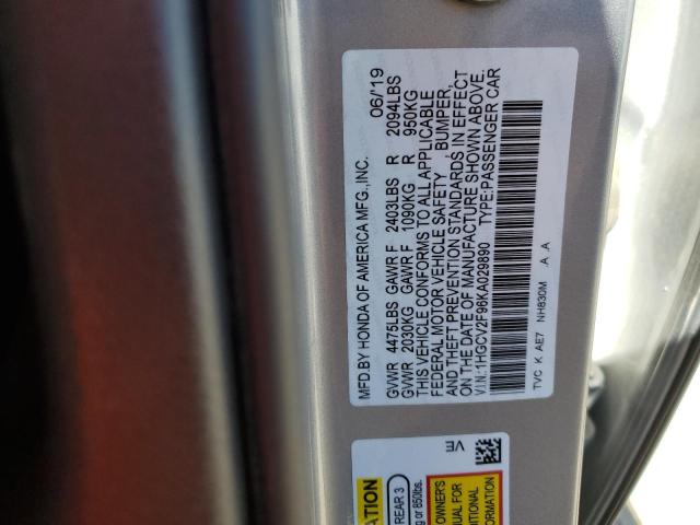 2019 HONDA ACCORD TOURING 1HGCV2F96KA029890