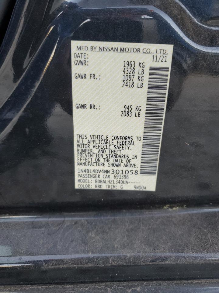 Lot #3302855887 2022 NISSAN ALTIMA SV