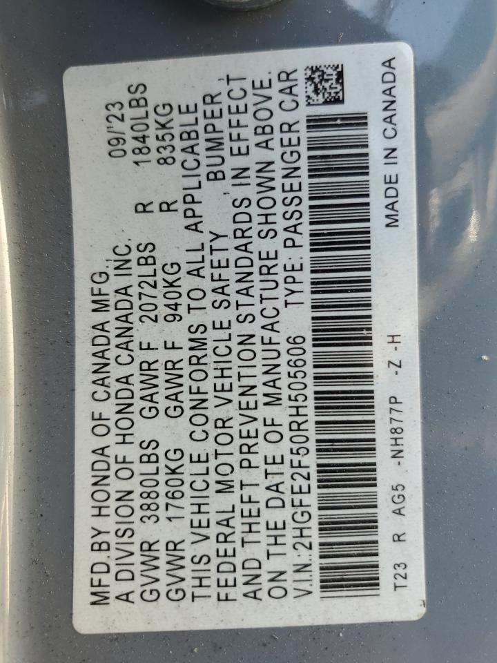 Lot #3302798986 2024 HONDA CIVIC SPOR