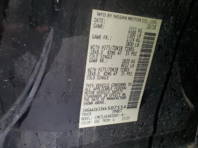 2019 NISSAN TITAN SV - 1N6AA1E53KN507554