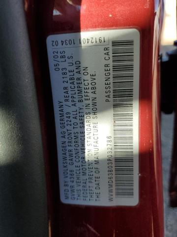 2003 VOLKSWAGEN PASSAT GL #3286664285