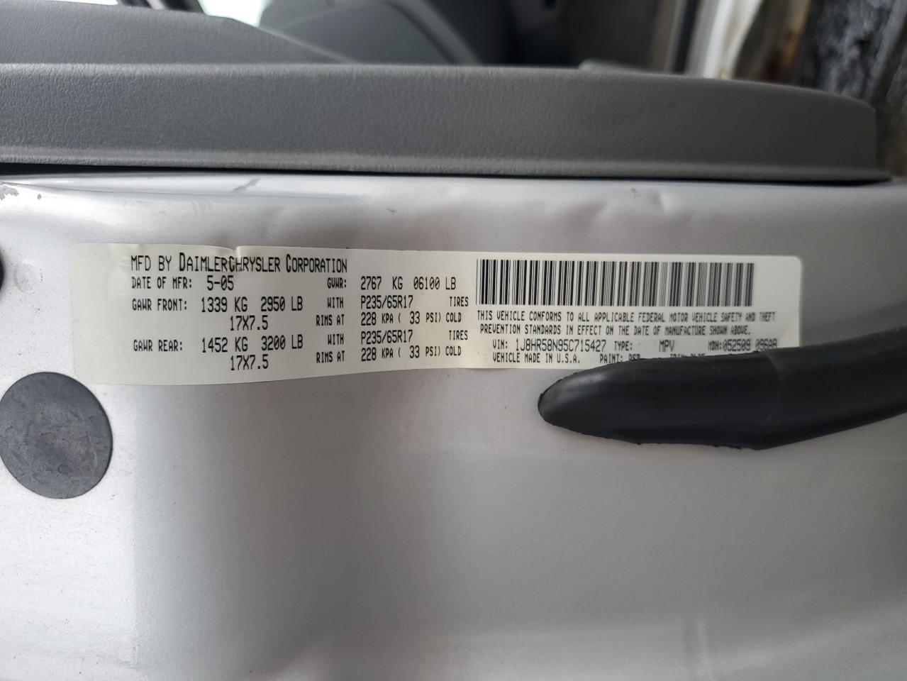 Lot #3301749330 2005 JEEP GRAND CHEROKEE LIMITED