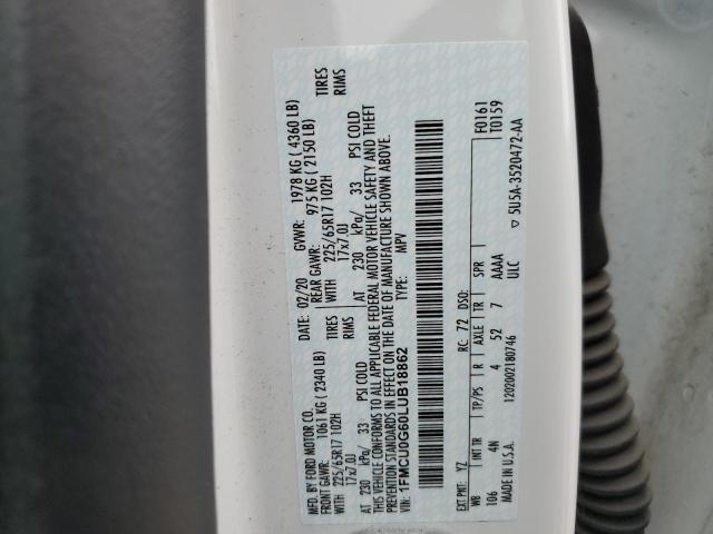 2020 FORD ESCAPE SE - 1FMCU0G60LUB18862