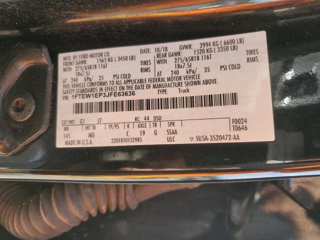 2018 FORD F150 SUPER - 1FTEW1EP3JFE63636