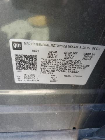 2021 CHEVROLET EQUINOX LT - 3GNAXKEV9ML378687