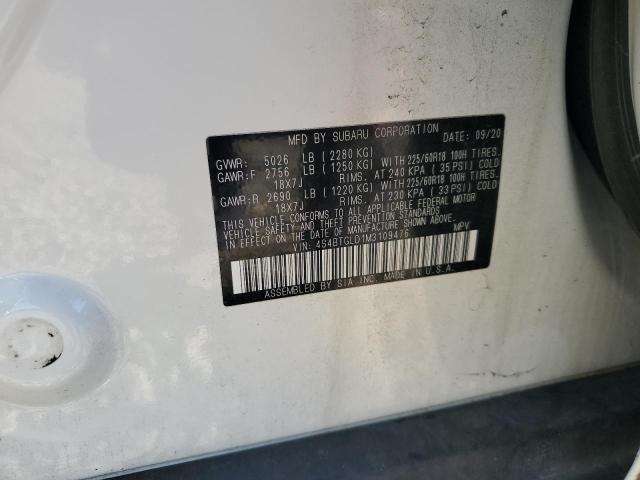 2021 SUBARU OUTBACK ON - 4S4BTGLD1M3109476