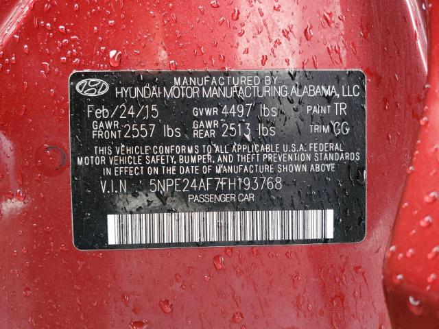 2015 HYUNDAI SONATA SE 5NPE24AF7FH193768