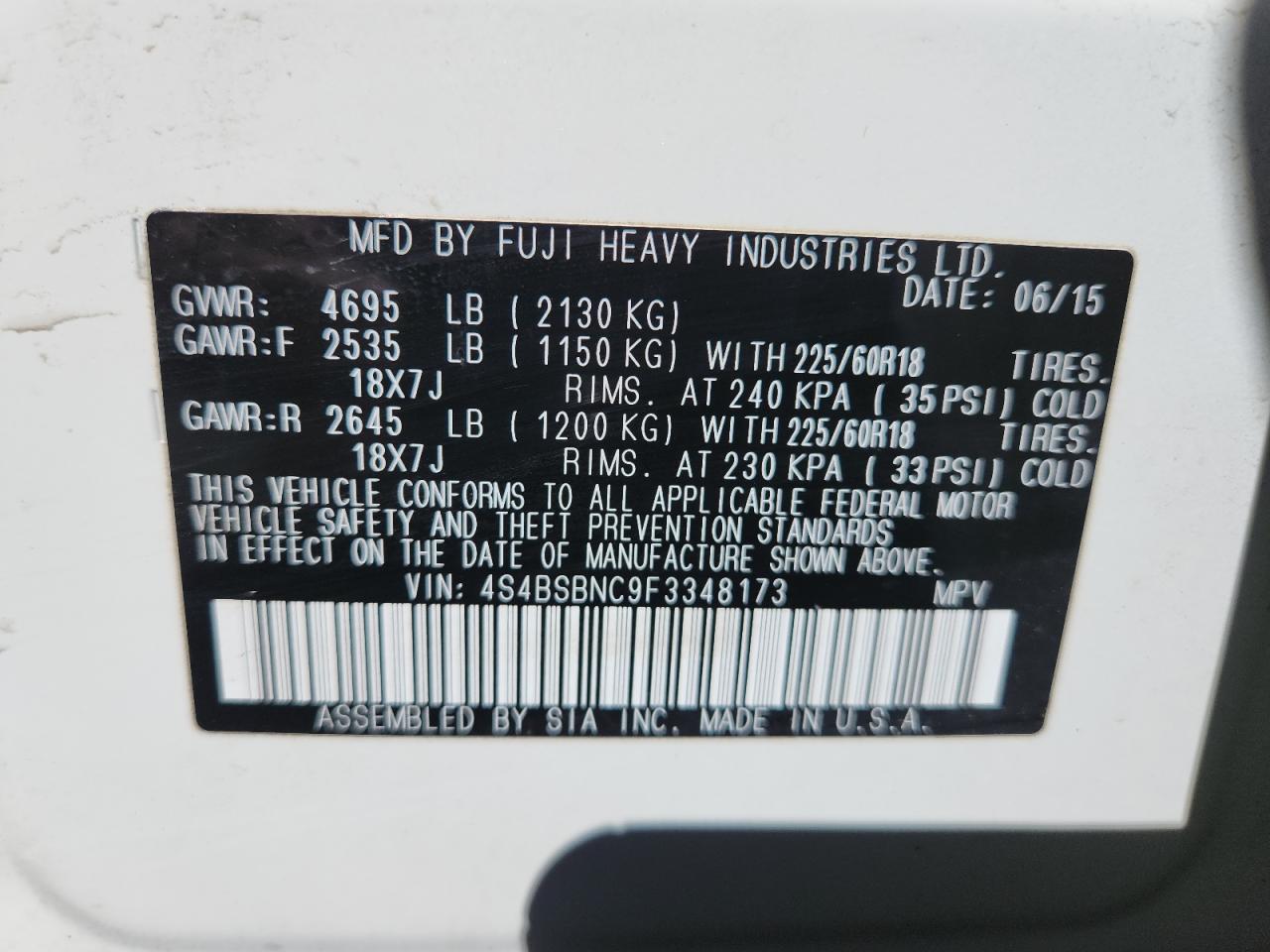 SUBARU OUTBACK 2.5I LIMITED