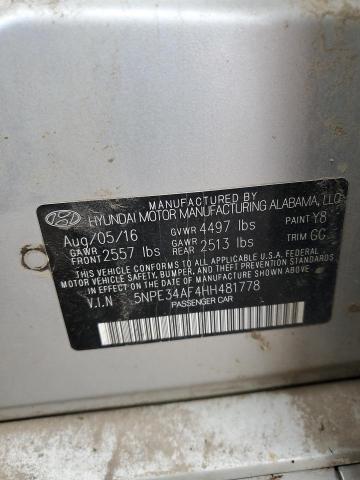 2017 HYUNDAI SONATA SPO - 5NPE34AF4HH481778