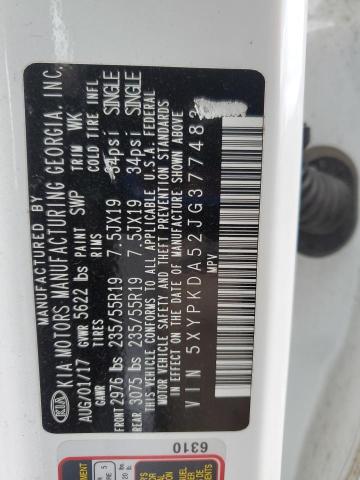 2018 KIA SORENTO SX 5XYPKDA52JG377483