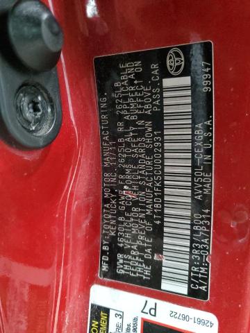 2012 TOYOTA CAMRY HYBR - 4T1BD1FK5CU002931