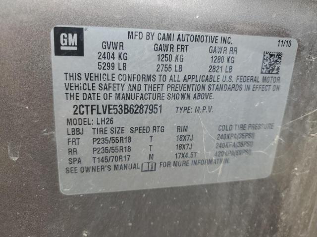 2011 GMC TERRAIN SL - 2CTFLVE53B6287951