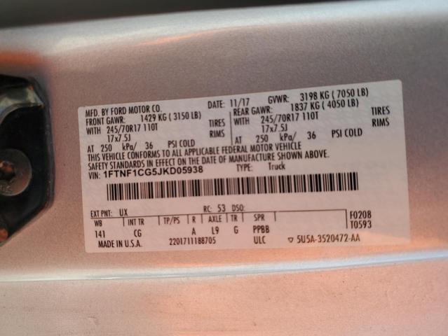 2018 FORD F150 1FTNF1CG5JKD05938