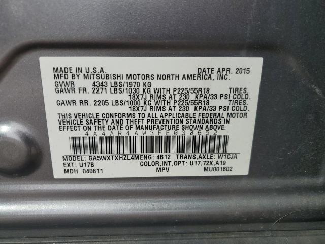 2015 MITSUBISHI OUTLANDER - 4A4AR4AW3FE030652