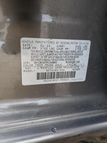 2015 NISSAN VERSA S 3N1CN7APXFL900809