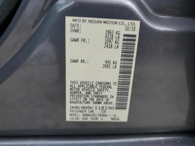 2019 NISSAN ALTIMA S 1N4BL4BV0KC118590