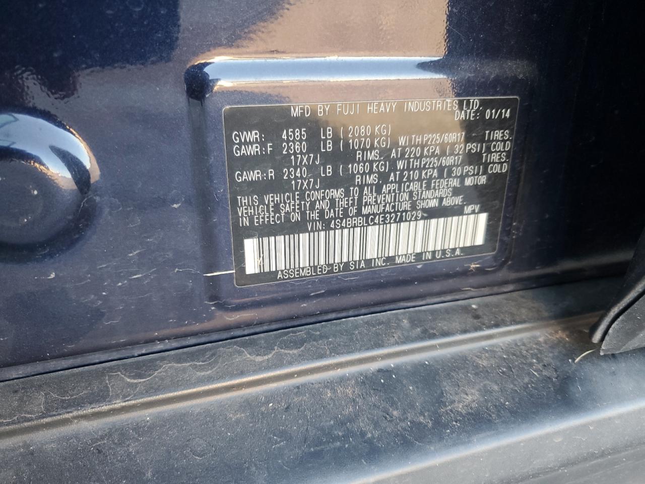 SUBARU OUTBACK 2.5I LIMITED