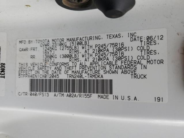 2012 TOYOTA TACOMA #3287829103