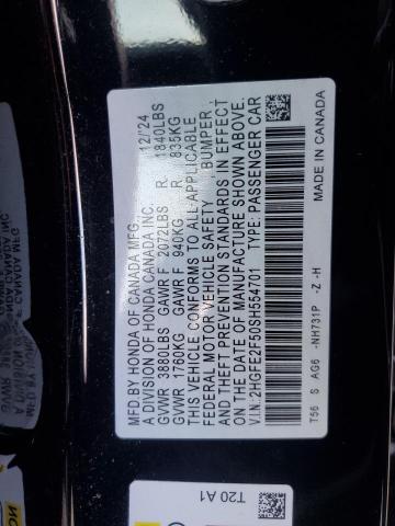 2025 HONDA CIVIC SPOR - 2HGFE2F50SH554701