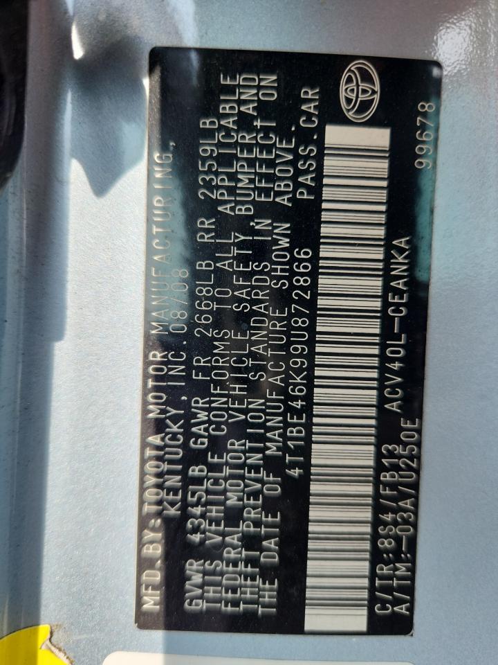 Lot #3271729672 2009 TOYOTA CAMRY LE