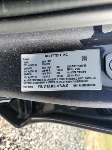 2022 TESLA MODEL 3 #3284799525