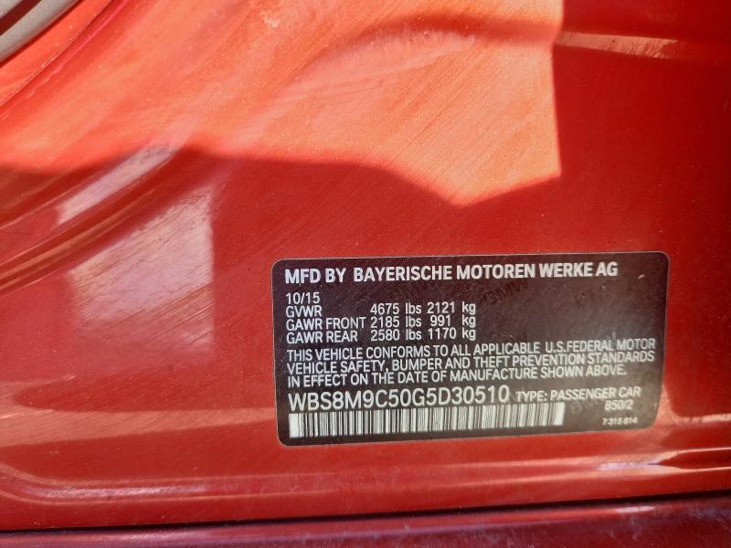 2016 BMW M3 WBS8M9C50G5D30510